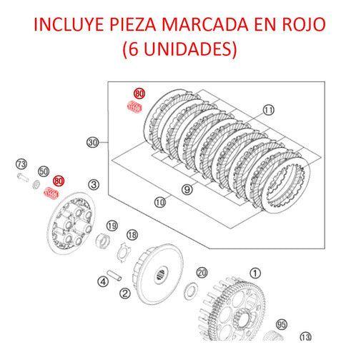 ProX Racing Parts Kit Resorte Canasta De Embrague Husqvarna Fc 350 1