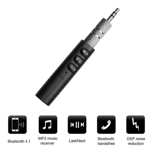 Adaptador Receptor Audio Bluetooth Para Auto Conector Aux 2