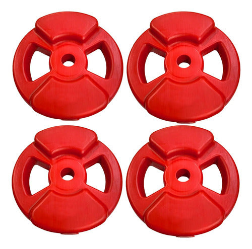 4 PVC Discs 2.5kg Body Weights with 30mm Grip Gym Set 0
