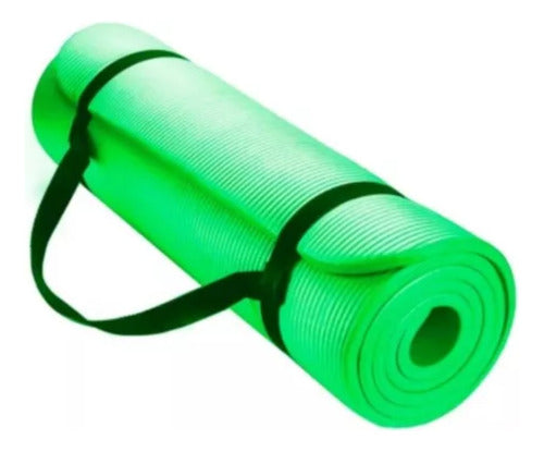Yoga Mat Pilates Fitness Gym 8mm Mat + Strap 1