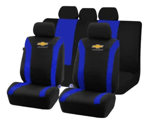 Best Car Seat Cover Black Blue Embroidered Chevrolet Logo 0