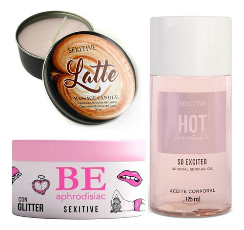 Sexitive Kit Parejas: Crema Be 200ml + Aceite 125ml + Vela 0