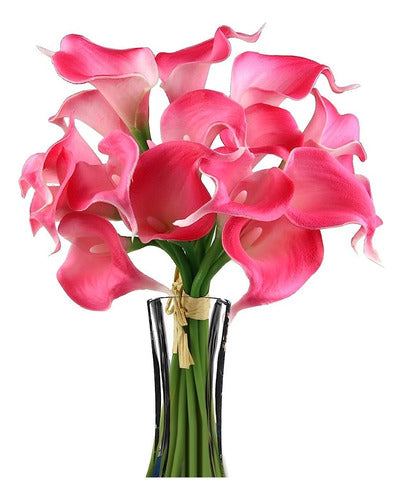 Ewanda Tienda 10 Pcs Real Touch Artificial Calla Lily Latex 0