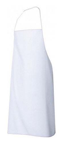 Bil-Vex 10u. PVC Bib Apron White with Abdominal Reinforcement 0.9m X 1.2m 1