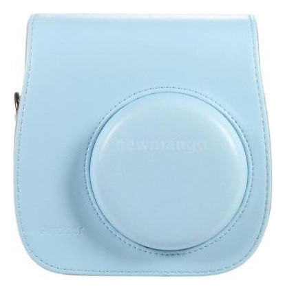 Cuero Azul Hombro Funda Bolso + Correa Para Fujifilm Instax 4