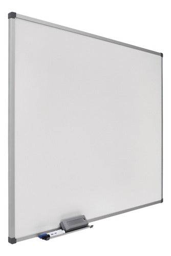 Pizarra Pizarron Blanco 100x70 Marco Metal Soporte Caballete 1