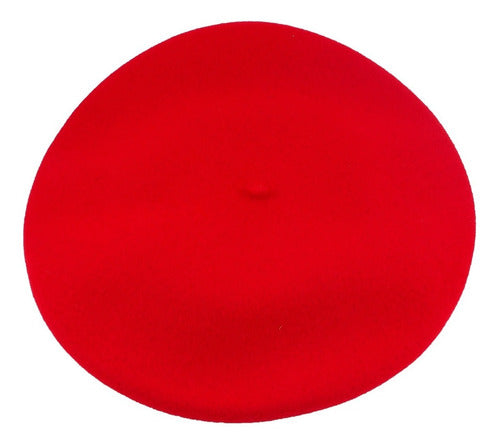 Tolosa Red Pure Wool Beret High-Quality Crespo 0