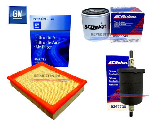 Kit Service 3 Filtros Corsa 1.4 1.6 Classic Agile 0