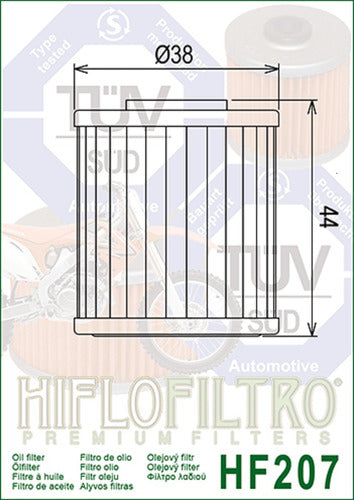 Filtro Aceite Beta 250 Evo 4t Hiflofiltro Hf207 Ryd Motos 1