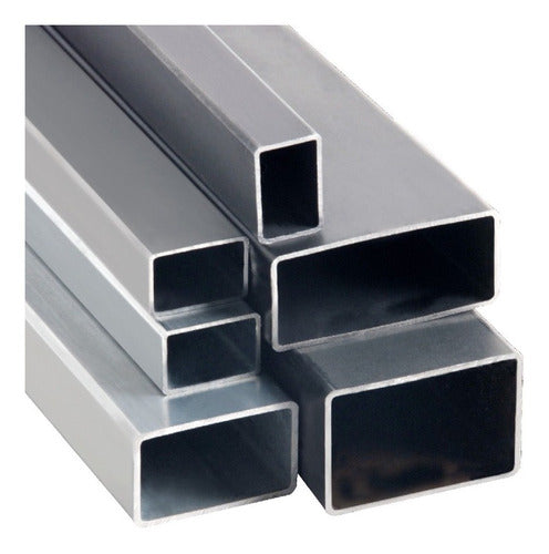 Caño Rectangular 25x50mm; Espesor 1,6mm, En Hierro 6mts. 0