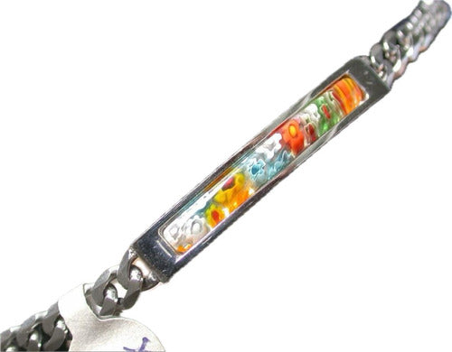 Luli Pulsera Herm Acero Italiano Antialergico Cristal Murano 0