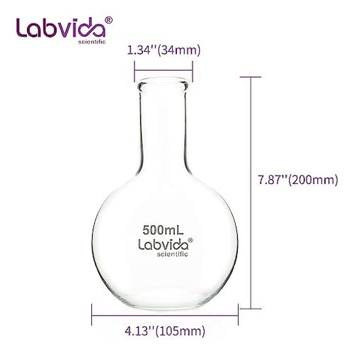 2 Frascos De Ebullicion Vidrio Borosilicato 500ml 6