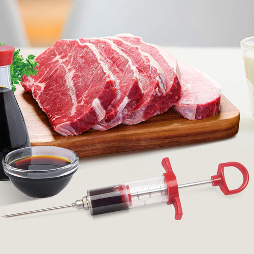 Inyector De Carne Plástico Para Pavos, Jeringa De 30ml Rojo 5