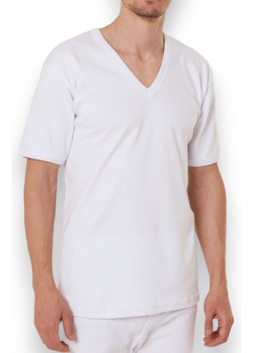 Men's Thermal Interlock Short Sleeve V-Neck T-Shirt - COTAR 1