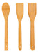 3-Piece Bamboo Wood Kitchen Utensils Set - Spoon, Spatula, Fork 0