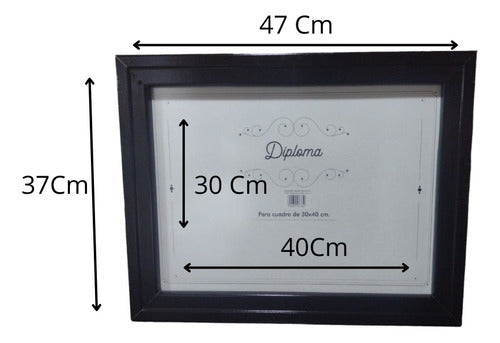 Maderart Marco Cuadro Diploma 30x40 Madera Pintada Vidrio Mold. N°3 1