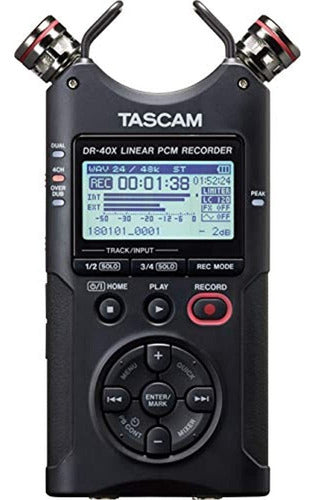 Tascam DR-40X Digital Audio Recorder with Four Tracks and USB Audio Interface 0