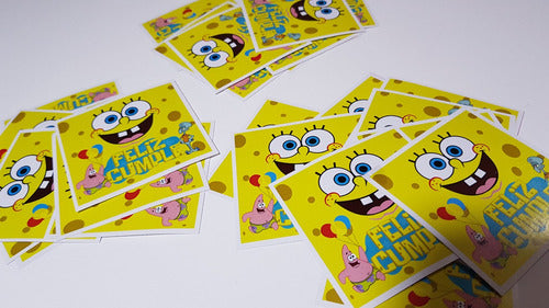 MuchoEvento Stickers Deco Feliz Cumple Bob Esponja Autoadhesivos X30u 1