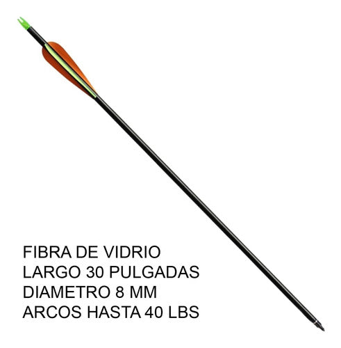 NUX 30'' Fiberglass Arrow for Compound or Recurve Bow + Point 1