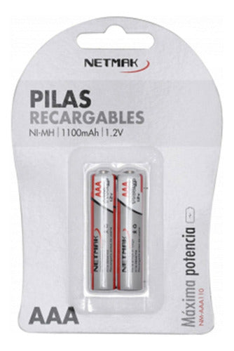 Noganet Rechargeable AAA Batteries 1100mAh Pack of 2 1