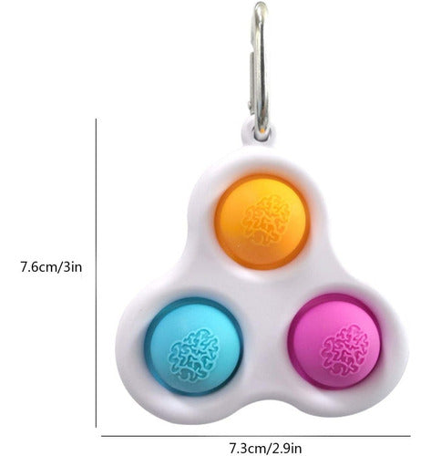 Pop It Fidget Toy Keychain Set of 3 Bubble Sensory Antistress 10
