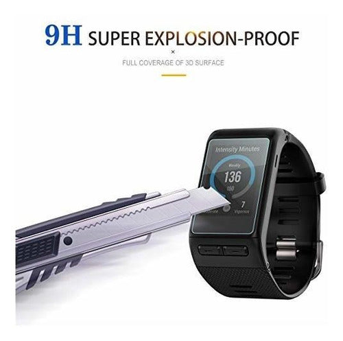 4 Diruite Tempered Glass Screen Protectors for Vivoactive HR 4