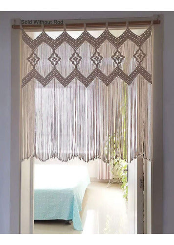 Achart Macrame Door Curtains - Handcrafted Macrame Panels 0