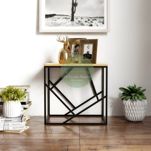 Industrial Side Entry Table Paradise Wood Iron 1