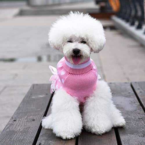 Kyeese Stylish Pink High Neck Dog Sweater 4