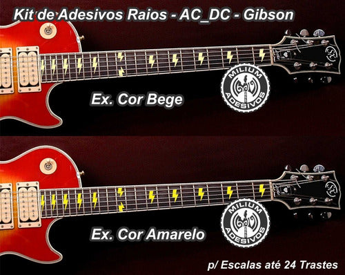 Adesivos Raios Ac-dc Gibson EpiPhone 24trastes - Fretegrátis 4