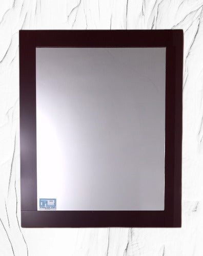 Tricolor Rectangular Mirror 50x60 Brown Glass Frame Vertical or Horizontal 1