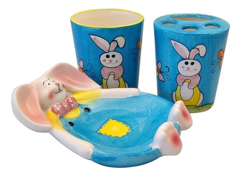 Set Baño Porcelana Deco 3 Piezas Rabbit Niño / Infantil 0