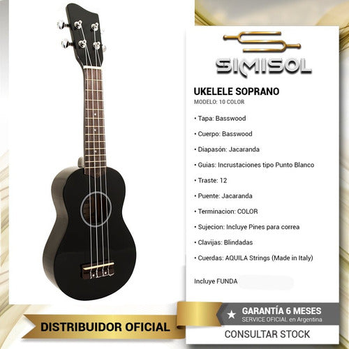 Grape Mg Soprano Ukulele in Black + Case 1