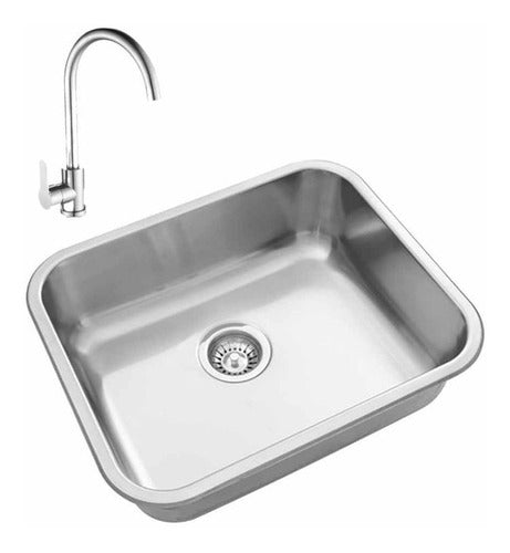 Johnson E50/18 Simple Kitchen Sink and Ultragrif Faucet 0