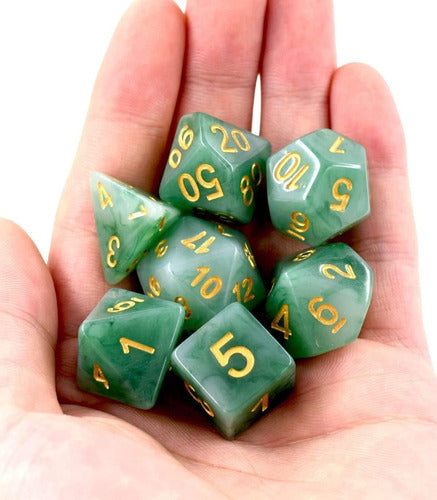 Yimeng Juego De Dados Poliédricos Verde Para Dungeons Dragones, 7 1