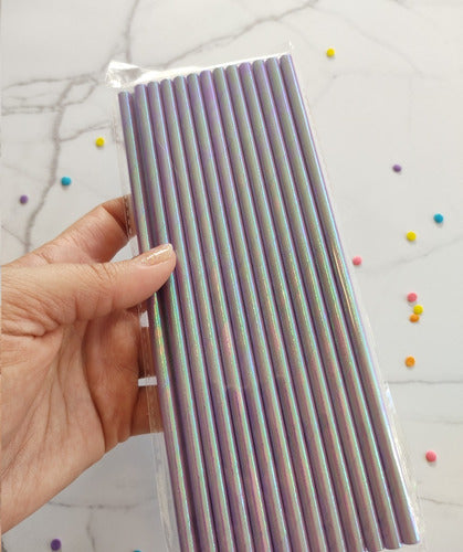 Metallic Iridescent Polypaper Straws - Pack of 25 2
