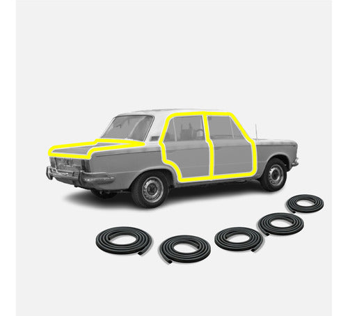 Burkool Door and Trunk Seals Combo for Fiat 1600 + Surprise Gift 0