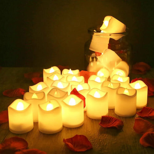 Velas Velitas Luz Led Pila Pack 24 Unidades Decorativo 6