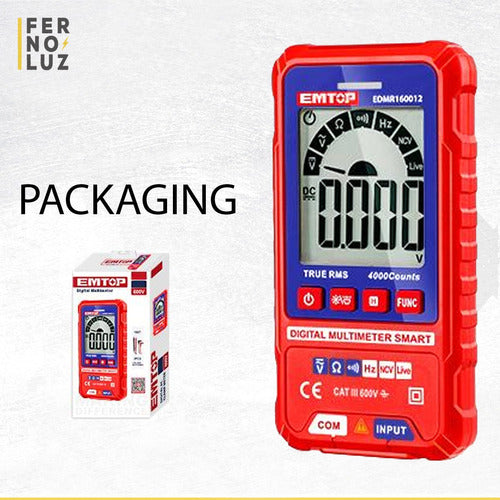 Emtop Multimeter Tester Digital Large Screen 600V 1