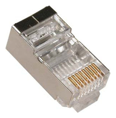 Pack of 10 Shielded RJ45 Male Cat5e FTP Network Cable Plugs 0