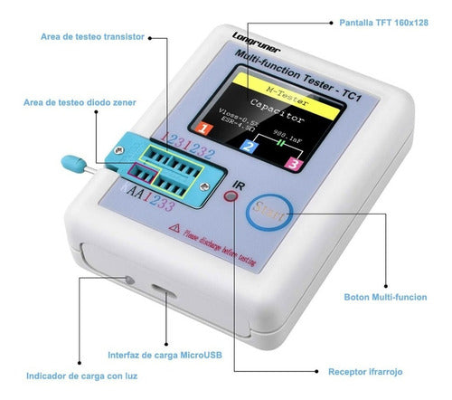 Duaitek LCR TC1 Component Tester - Capacitors Zener Diodes 2