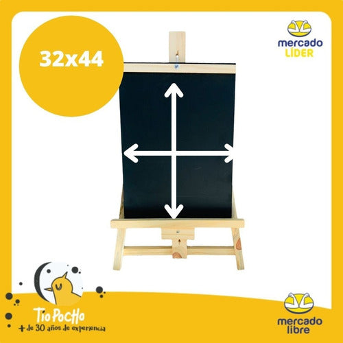 Tio Pocho Atril Madera Pizarra 3 En 1 Infantil Niños 70cm Regulable 4