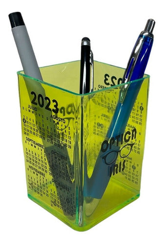 100 Colorful Pen Holders with Logo and 2019 Calendar 33