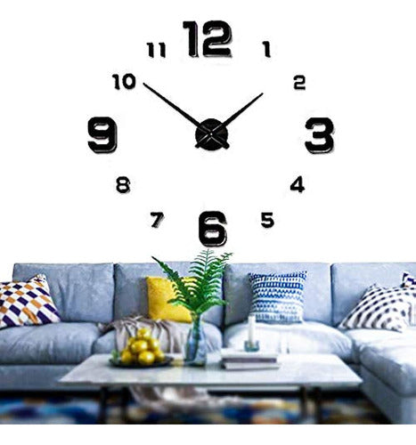 Moderno Frameless Diy Reloj De Pared Grande 3d Reloj De Pare 0