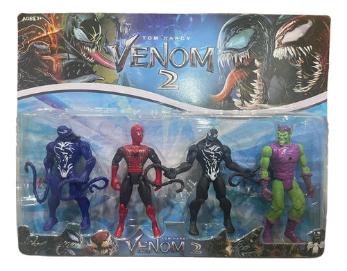 Blister X4 Personajes Venom 2 Articulados - Spiderman Duende 0