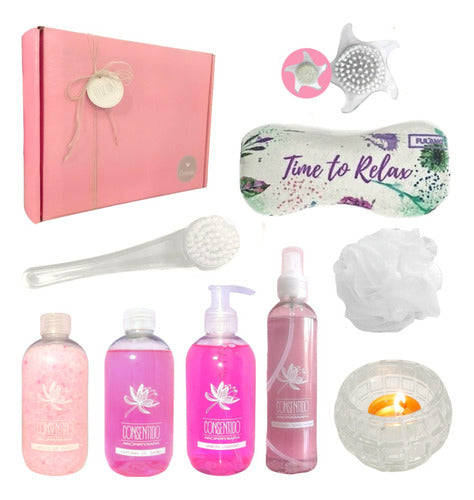 Luxury Spa Gift Set for Women - Rose Scented Relaxation Box - Set Kit Caja Regalo Mujer Box Rosas Spa Kit N07 Feliz Día