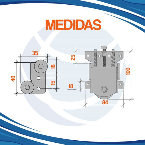 Cima Kit Frente Placard Corredizo Aluminio D52 2 Mt 2 Pt Eco Cima 4