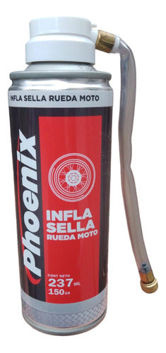 Infla Sella Pinchaduras Neumático Moto Phoenix 237ml Speed M 0