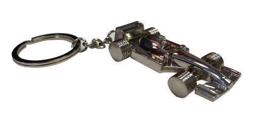 Metallic Chrome Formula 1 Car Theme Tuning Keychain by Iael 0