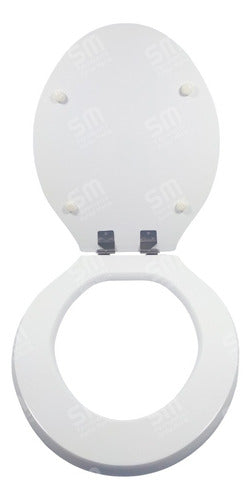 Toilet Seat Wood Laquered with Stainless Steel Fittings - Piazza Domani White 0